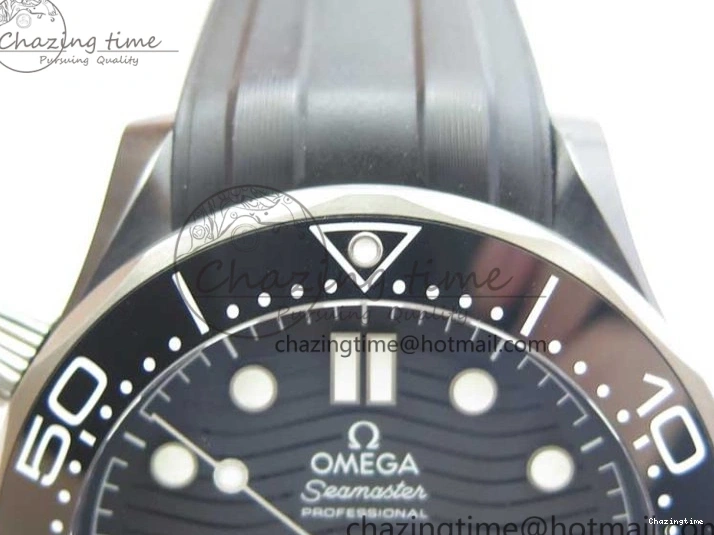 0130 Seamaster Diver 300M Real Ceramic Case VSF 1:1 Best Edition on Black Rubber Strap A8806 (Free Nato) SunProtective 7935